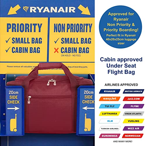Ryanair 20L Tamaño máximo de Equipaje de Mano 40x25x20cm Bolsa de Equipaje (Vino)