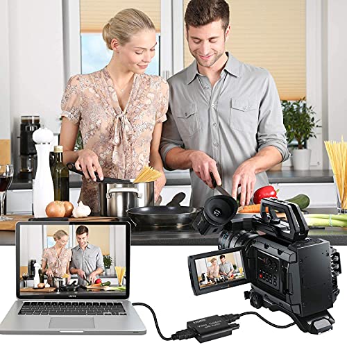 Rybozen Tarjeta de Captura HDMI Audio Video con Salida de Bucle, USB 2.0 4K HD 1080P 60FPS Tarjeta de Captura de Videojuegos HDMI para transmisión en Vivo para PS3 / PS4 / Xbox One