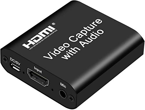 Rybozen Tarjeta de Captura HDMI Audio Video con Salida de Bucle, USB 2.0 4K HD 1080P 60FPS Tarjeta de Captura de Videojuegos HDMI para transmisión en Vivo para PS3 / PS4 / Xbox One