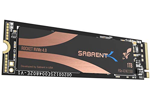 Sabrent 1TB Rocket Nvme PCIe 4.0 M.2 2280 SSD Interno Unidad de Estado sólido de Rendimiento máximo (SB-ROCKET-NVMe4-1TB)