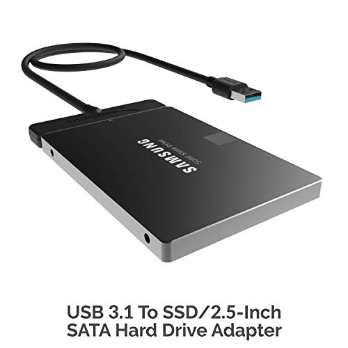 Sabrent Adaptador USB 3.1 (Tipo A) a SSD/SATA de 2,5 Pulgadas Adaptador de Disco Duro [Optimizado para SSD, Soporte UASP SATA III] (EC-SS31)