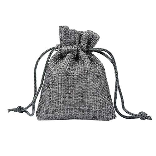 Saco De Yute Paquete DE 50 Flax BUTLAP JUEJO DESPUÉS DE TRAZAMIENTO DE JUEJO 10x14CM Bolsas de Regalo de Jute de Hessián Gris para la Fiesta de Bodas Favoritos Bolsas de envasado de Joyas