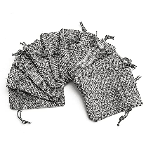 Saco De Yute Paquete DE 50 Flax BUTLAP JUEJO DESPUÉS DE TRAZAMIENTO DE JUEJO 10x14CM Bolsas de Regalo de Jute de Hessián Gris para la Fiesta de Bodas Favoritos Bolsas de envasado de Joyas