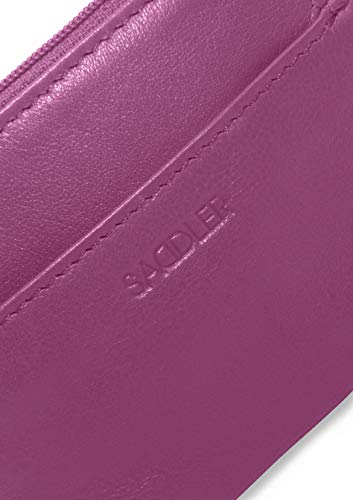 SADDLER Womens Luxurious Leather Zip Top Card and Coin Key Purse | RFID Protection | Gift Boxed - Magenta