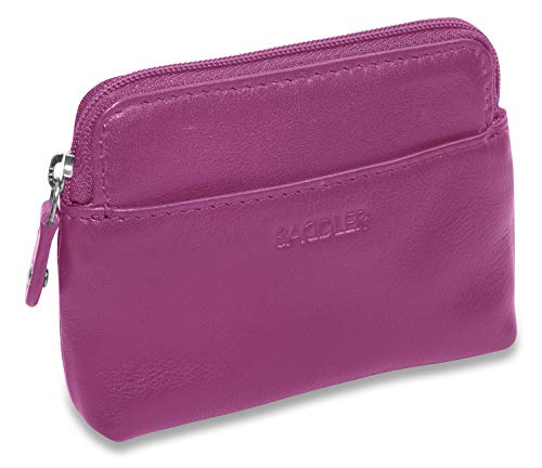 SADDLER Womens Luxurious Leather Zip Top Card and Coin Key Purse | RFID Protection | Gift Boxed - Magenta