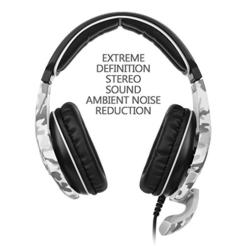 SADES SA810 Auriculares para juegos Auriculares de sonido envolvente para Xbox One / PS4 / PC con micrófono de cancelación de ruido Jack de 3.5 mm y control de volumen (color de camuflaje)