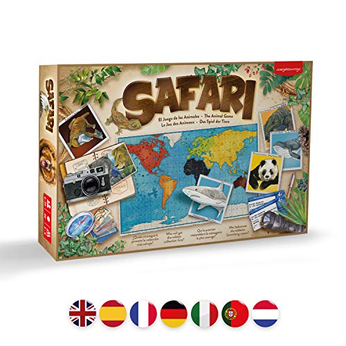 Safari, el Juego de los Animales. Juego de Mesa de Estrategia y Aprendizaje de Animales del Mundo.