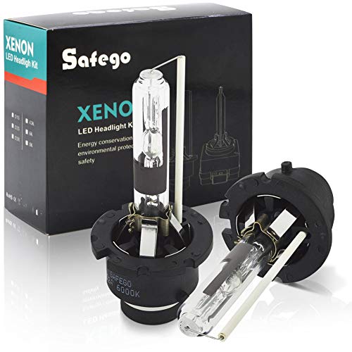 Safego 2X D2R Lámpara de Xenón de Faros Bombilla Hid Xenon Luz Luces de Coche para Coches Blanco Ac 12V 35W 6000K