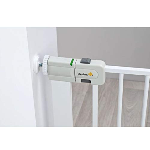 Safety 1st Easy Close Metal - Barrera de seguridad bebés, niños y perros, metálica para puertas y escaleras, puerta de seguridad, color blanco, 73 a 80 cm, hasta 136 cm con extensiones