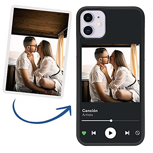salvastore Carcasa canción Personalizada Playlist spotify para iPhone XS MAX Funda de Goma Flexible TPU Borde Negro CREA tu diseño con imagenes Canciones y Grupo de Musica Favorito