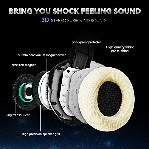 Samoleus Cascos Gaming PS4 Xbox One PC Switch, Gaming Auriculares con Microfono, Cascos Gamer, Headset Cascos Jack 3.5mm con Playstation 4, Laptop, Tablet, Móvil