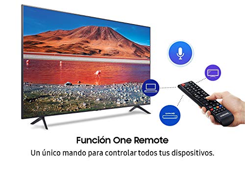 Samsung Crystal UHD 2020 50TU7095 - Smart TV de 50" con Resolución 4K, HDR 10+, Crystal Display, Procesador 4K, PurColor, Sonido Inteligente, Función One Remote Control y Compatible Asistentes de Voz