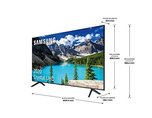 Samsung Crystal UHD 2020 65TU8005 - Smart TV de 65" 4K, HDR 10+, Crystal Display, Procesador 4K, PurColor, Sonido Inteligente, One Remote Control y Asistentes de Voz Integrados, con Alexa integrada