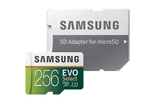 Samsung EVO Select 256 GB microSD 100 MB/s, Velocidad, Full HD & 4K UHD, Tarjeta de Memoria Incluye Adaptador SD para Smartphone, Tablet, cámara de acción, dron y portátil