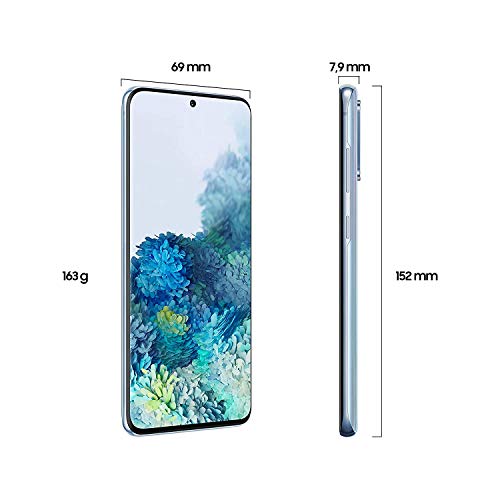 Samsung Galaxy S20 5G- Smartphone 6.2" Dynamic AMOLED (12GB RAM, 128GB ROM , cuádruple cámara trasera 64MP, Octa-core Exynos 990, 4000mAh batería, carga ultra rápida), Cloud Blue