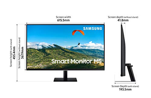 Samsung LS32AM502NRXEN - Monitor Smart de 32'' FullHD, 1920x1080, Smart TV Apps, TV Plus, Altavoces, WiFi, Bluetooth, VA, diseño sin Marcos, Negro