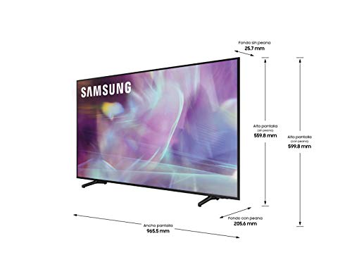 Samsung QLED 4K 2021 43Q60A - Smart TV de 43" con Resolución 4K UHD, Procesador 4K, Quantum HDR10+, Motion Xcelerator, OTS Lite y Alexa Integrada