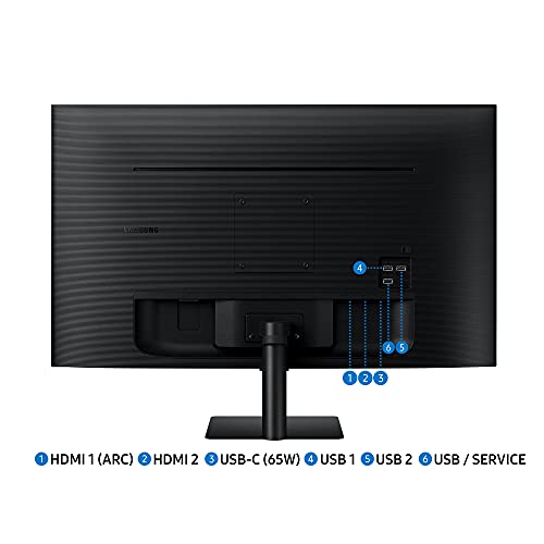Samsung Smart M7 de 32" LS32AM702URXEN con Tecnología 4K UHD (3840x2160, Altavoces, conectividad Móvil, Mando a Distancia, USB-C y Aplicaciones de Smart TV) Negro