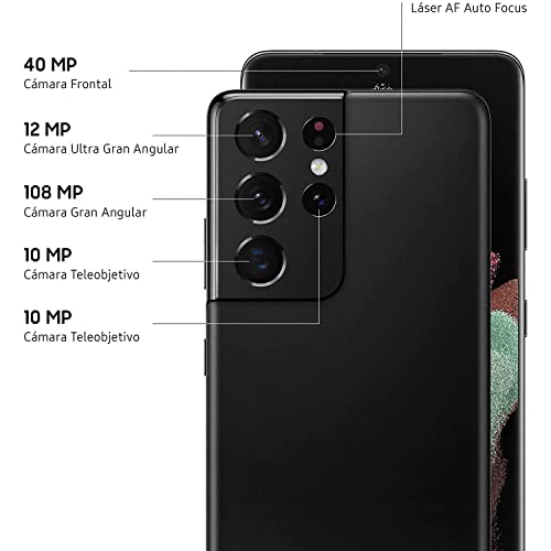 Samsung Smartphone Galaxy S21 Ultra 5G de 128 GB con Sistema Operativo Android Color Negro