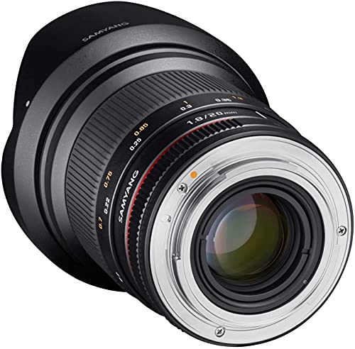 Samyang DSLR - Objetivo fotográfico para Canon EF-S (20 mm, F1.8 ED, AS UMC), Negro
