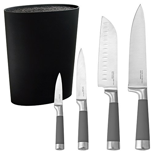 San Ignacio PK658 Set de Tacoma Universal Lavable y Juego de 4 Cuchillos, Gris