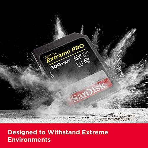SanDisk Extreme PRO - Targeta de Memoria SDXC de 128GB, hasta 300MB/s, UHS-II, Class 10, V90, U5