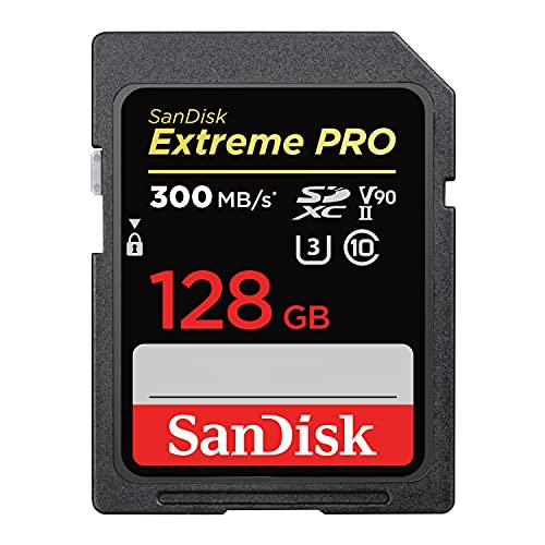 SanDisk Extreme PRO - Targeta de Memoria SDXC de 128GB, hasta 300MB/s, UHS-II, Class 10, V90, U5