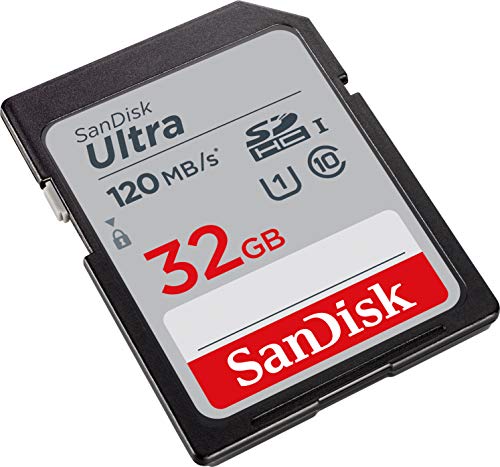 SanDisk Ultra SDHC, Tarjeta de memoria de 32 GB, hasta 120 MB/s, Class 10, UHS-I y V10