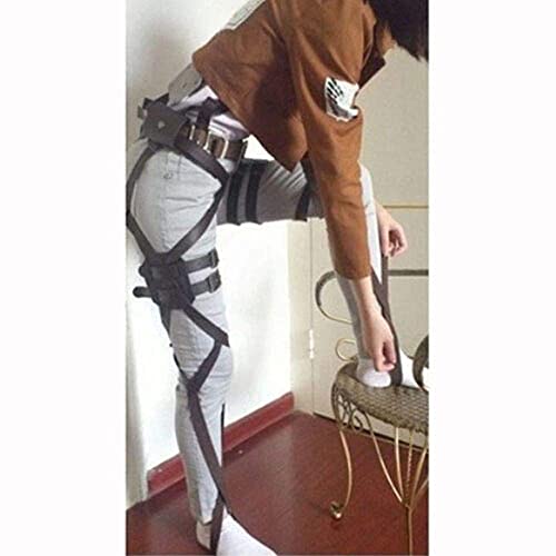 SANXDI Anime AOT Cosplay Cinturón Cosplay Disfraz Accesorios Cuerpo Arnés Traje de Disfraz Anime Personaje Mikasa Ackerman