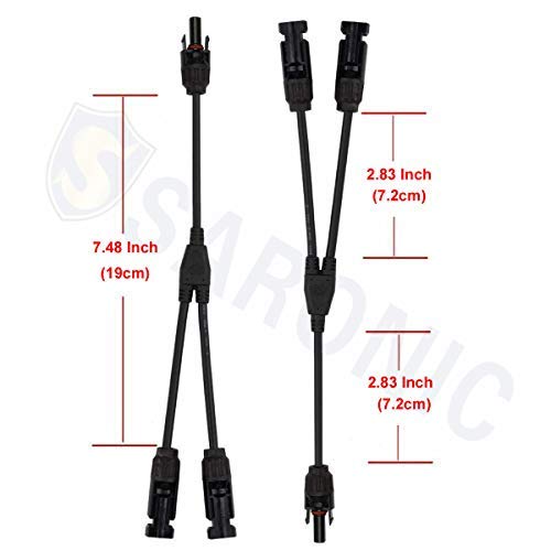 SARONIC 1 par de conectores tipo Y para cable solar fotovoltaico, conectores macho hembra M/F/F y F/M/M Y2-1