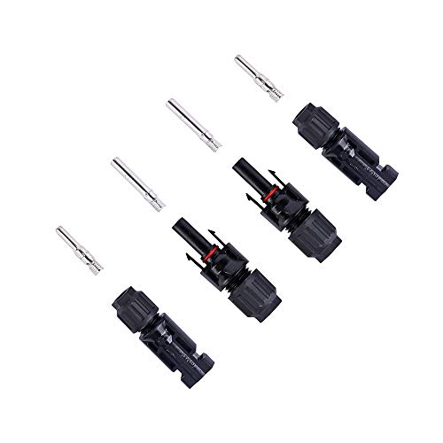 SARONIC MC4 Conectores de cable de panel solar macho/hembra, anillos de doble sello para un mejor efecto impermeable (5 pares)
