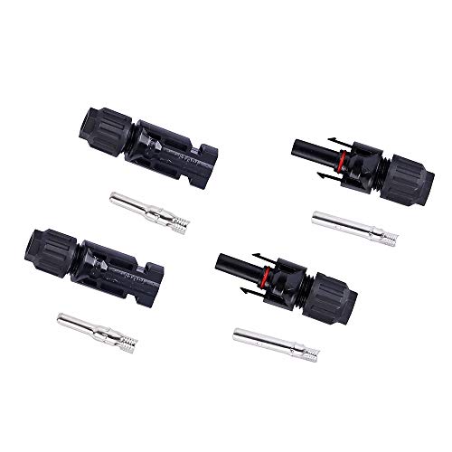 SARONIC MC4 Conectores de cable de panel solar macho/hembra, anillos de doble sello para un mejor efecto impermeable (5 pares)