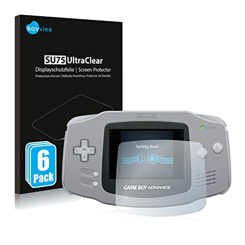 savvies Protector Pantalla Compatible con Nintendo Gameboy Advance GBA (6 Unidades) Película Ultra Transparente