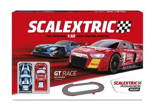 Scalextric - Circuito Original System - Pista de Carreras Completa - 2 Coches y 2 mandos 1:32 (GT Race)