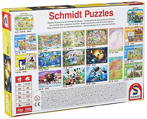 Schmidt Spiele-Nuestro Sistema Solar, Puzzle Infantil de 200 Piezas, Color carbón (56308)