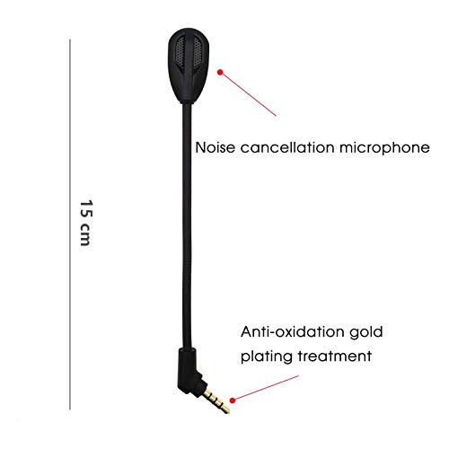 sciuU Micrófono Boom Mic compatible con Kingston HyperX Cloud Flight / Flight S Cascos de Gaming inalámbricos HX-HSCF-BK, Micrófono flexible cancelación de ruido con Conector de 3,5mm