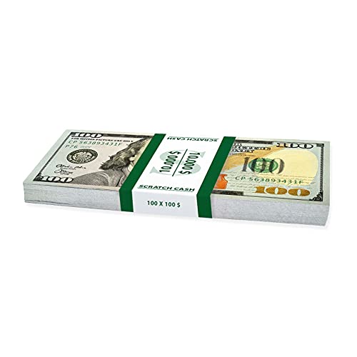 Scratch Cash 100 x $ 100 Dollars (tamaño real)