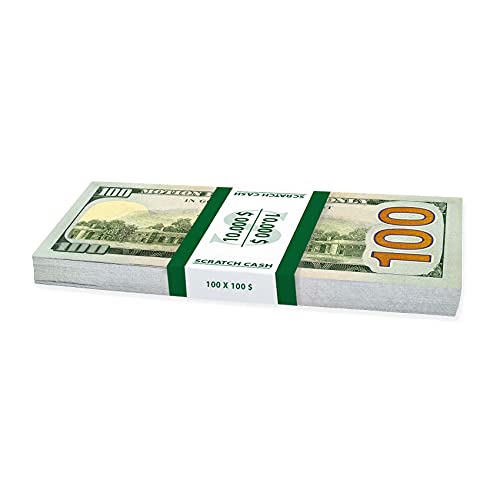 Scratch Cash 100 x $ 100 Dollars (tamaño real)