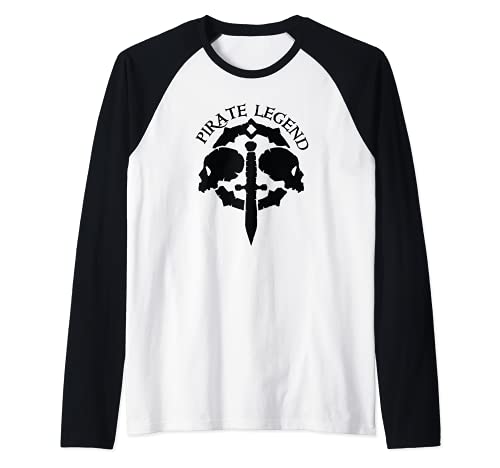 Sea of Thieves Pirate Legend Double Skull Logo Camiseta Manga Raglan