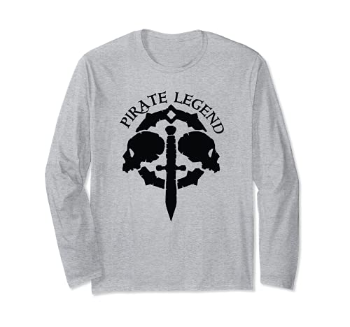 Sea of Thieves Pirate Legend Double Skull Logo Manga Larga