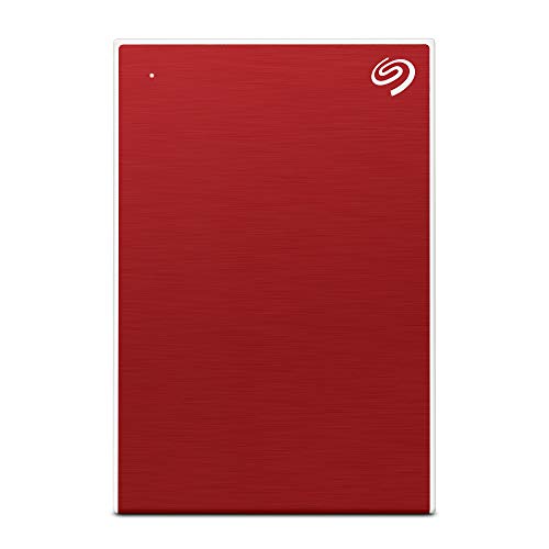 Seagate Backup Plus Slim, 2 TB, Disco duro externo portátil para PC y Mac, USB 3.0, 2 años servicios Rescue, Rojo (STHN2000403)