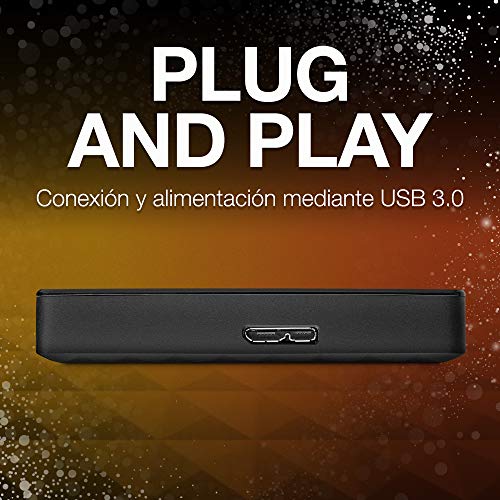Seagate Expansion Portable, 2 TB, Disco duro externo, HDD, USB 3.0 para PC, ordenador portátil y Mac, 2 años de servicios Rescue (STEA2000400)