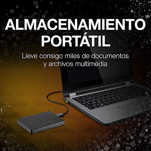 Seagate Expansion Portable, 2 TB, Disco duro externo, HDD, USB 3.0 para PC, ordenador portátil y Mac, 2 años de servicios Rescue (STEA2000400)