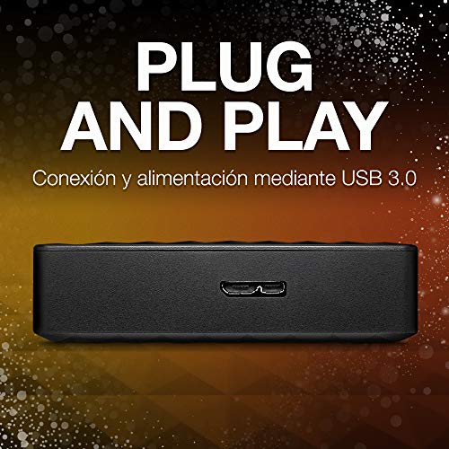Seagate Expansion Portable, 4 TB, Disco duro externo, HDD, USB 3.0 para PC, ordenador portátil y Mac, 2 años de servicios Rescue (STEA4000400)