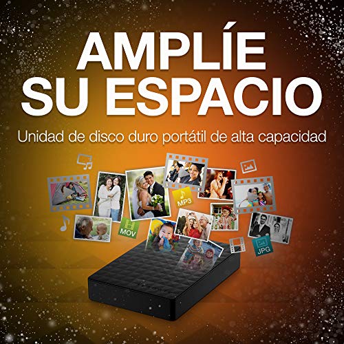 Seagate Expansion Portable, 4 TB, Disco duro externo, HDD, USB 3.0 para PC, ordenador portátil y Mac, 2 años de servicios Rescue (STEA4000400)