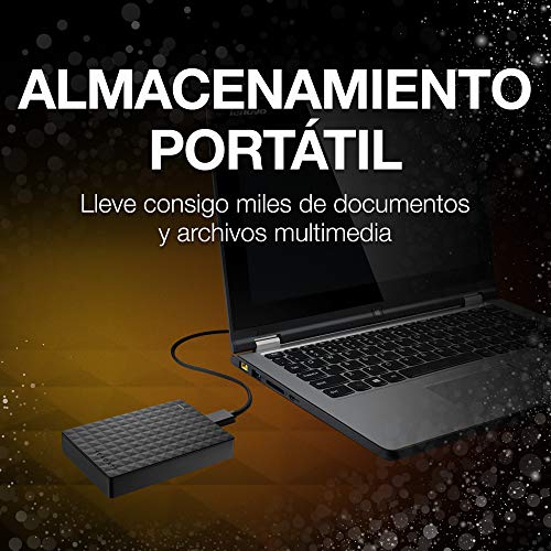 Seagate Expansion Portable, 4 TB, Disco duro externo, HDD, USB 3.0 para PC, ordenador portátil y Mac, 2 años de servicios Rescue (STEA4000400)