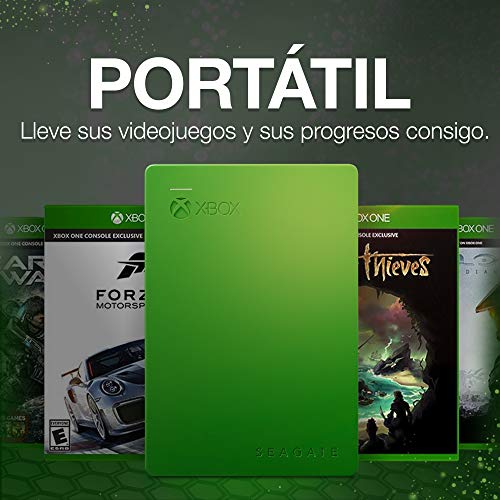 Seagate Game Drive para Xbox, 2 TB, Disco duro externo, HDD portátil, diseñado para Xbox One, y 2 años de servicios Rescue (STEA2000403)