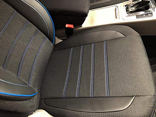 seatcovers by k-maniac V2311715 Fiat Scudo Kasten universales, Color Negro y Azul, Juego de Fundas para Asientos Delanteros, Accesorios para el Interior del Coche
