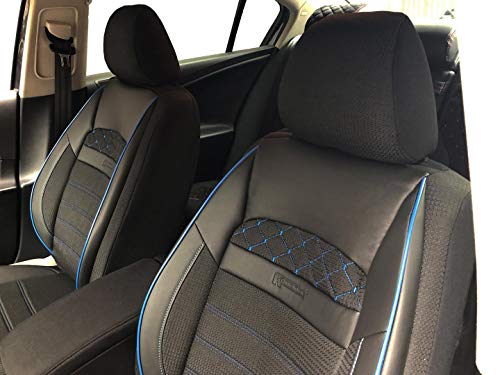 seatcovers by k-maniac V2311715 Fiat Scudo Kasten universales, Color Negro y Azul, Juego de Fundas para Asientos Delanteros, Accesorios para el Interior del Coche