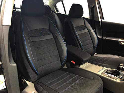 seatcovers by k-maniac V2311715 Fiat Scudo Kasten universales, Color Negro y Azul, Juego de Fundas para Asientos Delanteros, Accesorios para el Interior del Coche